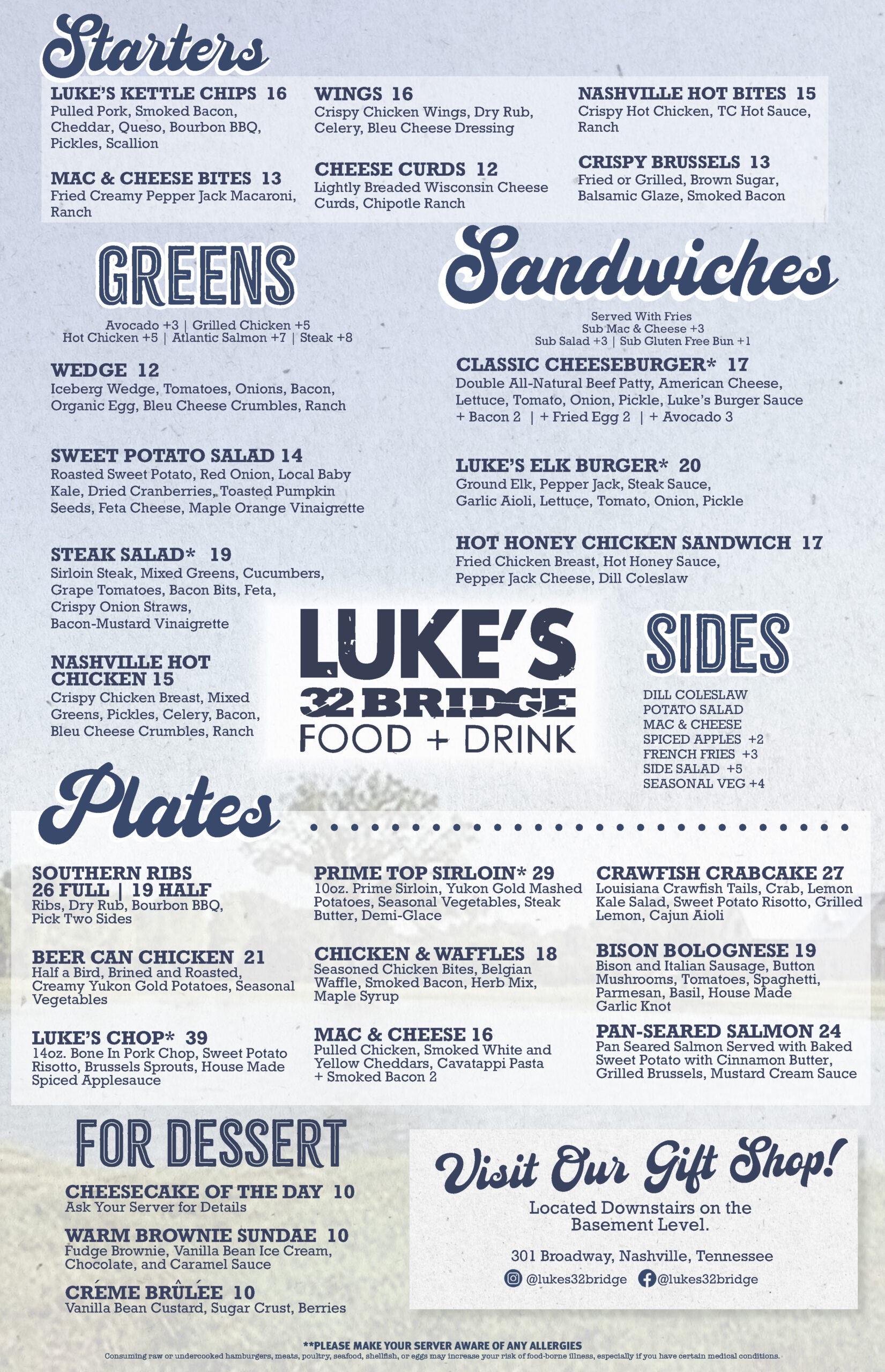 Food menu